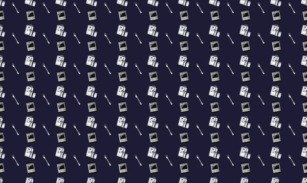 Colored background with different accessories