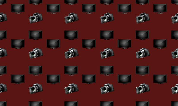 Цветной фон с различными аксессуарами