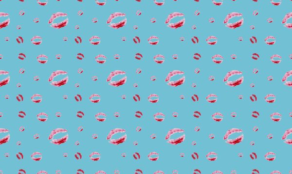 Colored background with different accessories