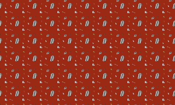 Colored background with different accessories