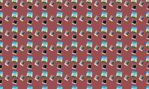 Farklı aksesuarlara sahip renkli arkaplan