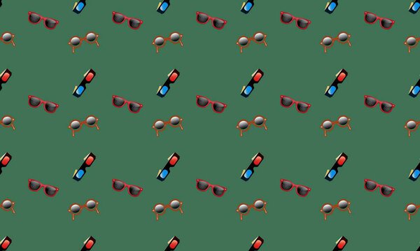 Colored background with different accessories