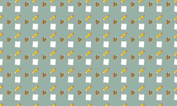 Colored background with different accessories