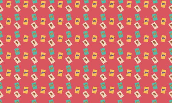 Colored background with different accessories