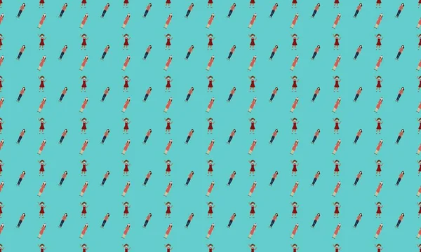 Farklı aksesuarlara sahip renkli arkaplan