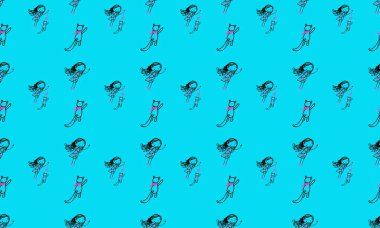 Farklı aksesuarlara sahip renkli arkaplan