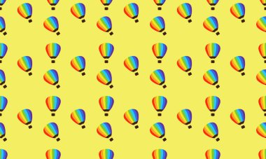 Farklı aksesuarlara sahip renkli arkaplan