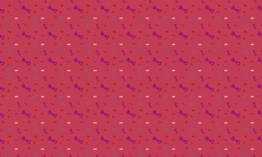 Farklı aksesuarlara sahip renkli arkaplan