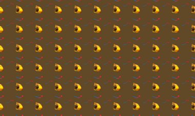 Farklı aksesuarlara sahip renkli arkaplan