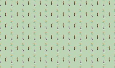 Farklı aksesuarlara sahip renkli arkaplan