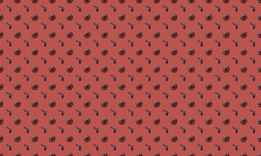 Farklı aksesuarlara sahip renkli arkaplan