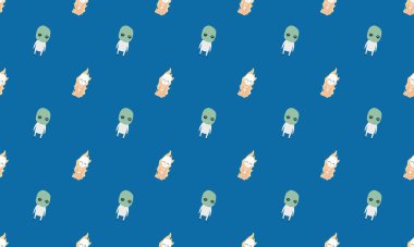 Farklı aksesuarlara sahip renkli arkaplan