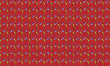 Farklı aksesuarlara sahip renkli arkaplan