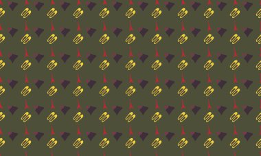 Farklı aksesuarlara sahip renkli arkaplan