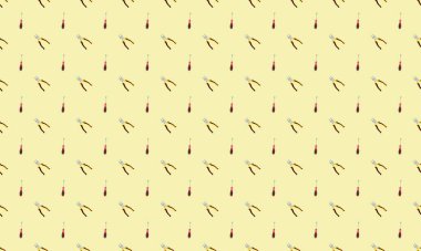 Farklı aksesuarlara sahip renkli arkaplan