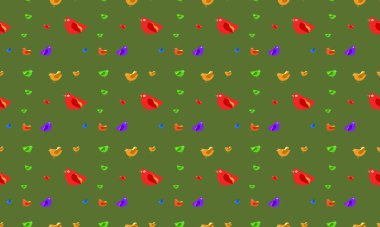 Farklı aksesuarlara sahip renkli arkaplan