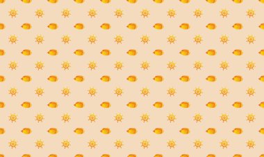 Farklı aksesuarlara sahip renkli arkaplan