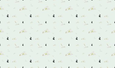 Farklı aksesuarlara sahip renkli arkaplan