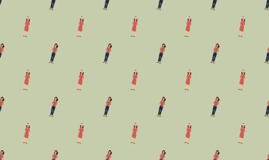 Farklı aksesuarlara sahip renkli arkaplan