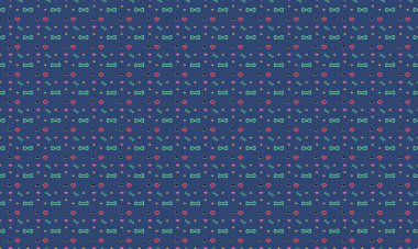 Farklı aksesuarlara sahip renkli arkaplan