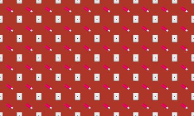 Farklı aksesuarlara sahip renkli arkaplan