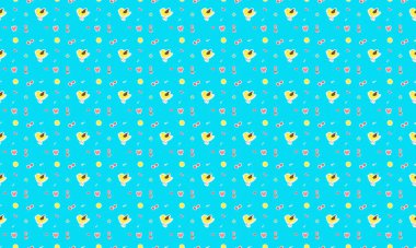 Farklı aksesuarlara sahip renkli arkaplan