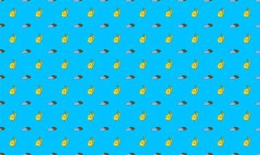 Farklı aksesuarlara sahip renkli arkaplan