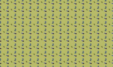 Farklı aksesuarlara sahip renkli arkaplan