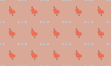 Farklı aksesuarlara sahip renkli arkaplan