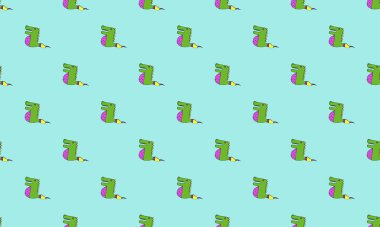 Farklı aksesuarlara sahip renkli arkaplan