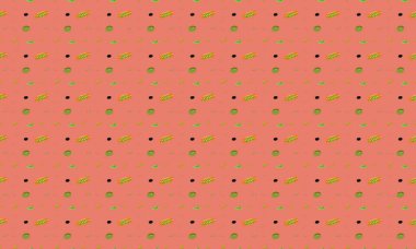 Farklı aksesuarlara sahip renkli arkaplan