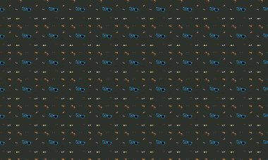 Farklı aksesuarlara sahip renkli arkaplan