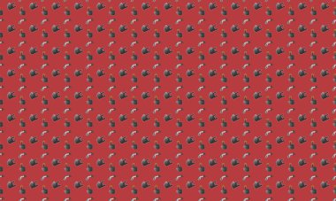 Farklı aksesuarlara sahip renkli arkaplan