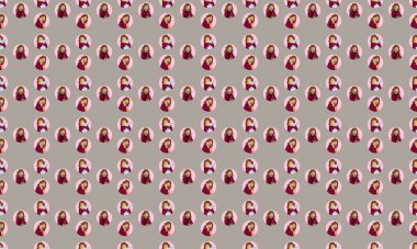 Farklı aksesuarlara sahip renkli arkaplan