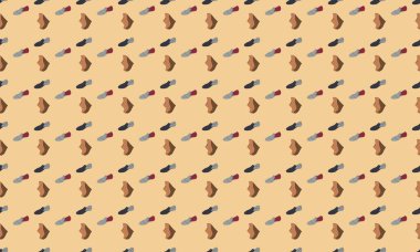 Farklı aksesuarlara sahip renkli arkaplan