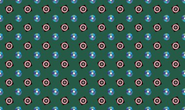 Farklı aksesuarlara sahip renkli arkaplan