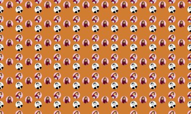 Farklı aksesuarlara sahip renkli arkaplan