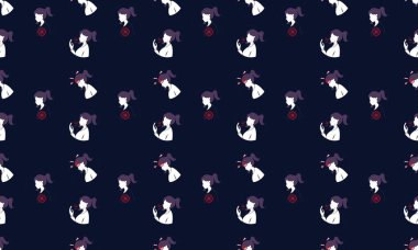 Farklı aksesuarlara sahip renkli arkaplan