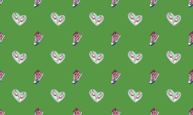 Farklı aksesuarlara sahip renkli arkaplan