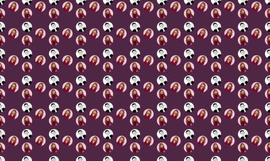 Farklı aksesuarlara sahip renkli arkaplan