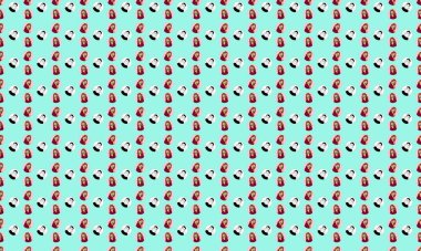 Farklı aksesuarlara sahip renkli arkaplan