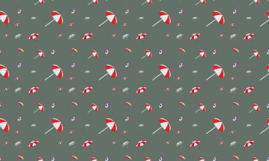 Farklı aksesuarlara sahip renkli arkaplan