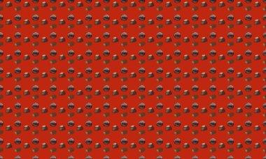 Farklı aksesuarlara sahip renkli arkaplan