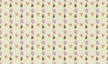 Farklı aksesuarlara sahip renkli arkaplan