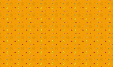 Farklı aksesuarlara sahip renkli arkaplan