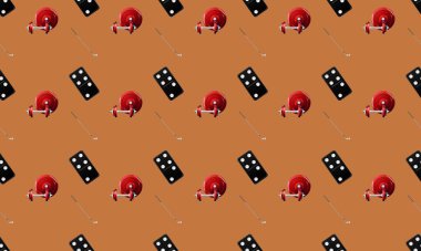 Colored background with different accessories clipart