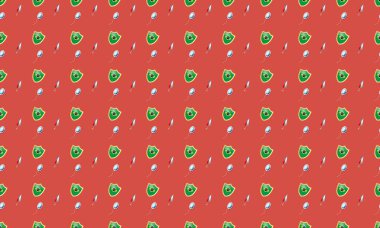 Farklı aksesuarlara sahip renkli arkaplan