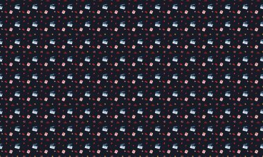 Farklı aksesuarlara sahip renkli arkaplan