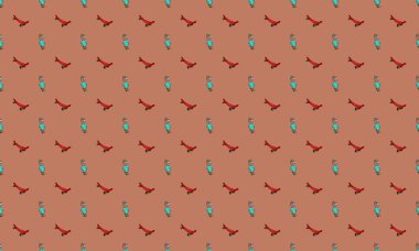 Farklı aksesuarlara sahip renkli arkaplan