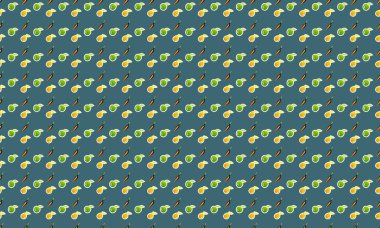 Farklı aksesuarlara sahip renkli arkaplan